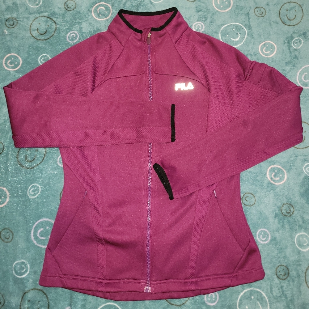 Fila performance jacket women's purple size medium zip up